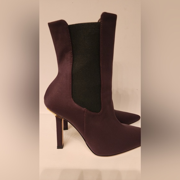 Good American High Kickstand Neoprene Bootie In Brown Gold Accents Size 7.5 & 9 - Picture 10 of 13